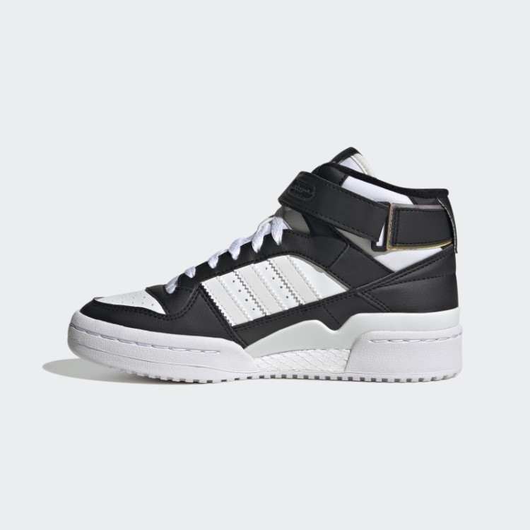 Elegantes Sapatos Pretos Adidas Forum Mid