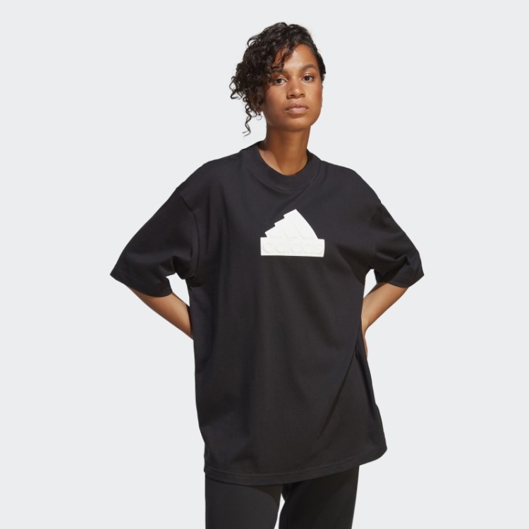 Crachá De ícones Do Futuro Preto Do Esporte Namorado Camiseta Adidas