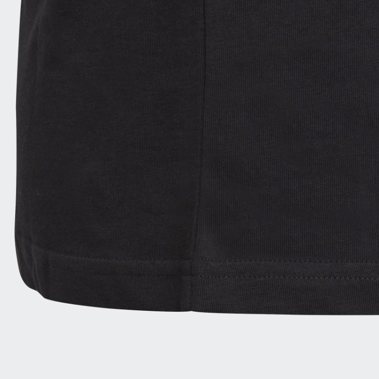 Camiseta De Algodão Adidas Black Essentials Com Logo Grande