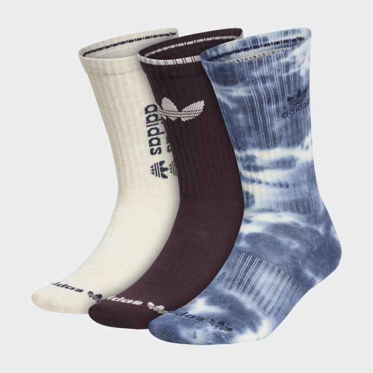 Meias De Tripulação De Lavagem De Cor 3 Pares Noite índigo Adidas