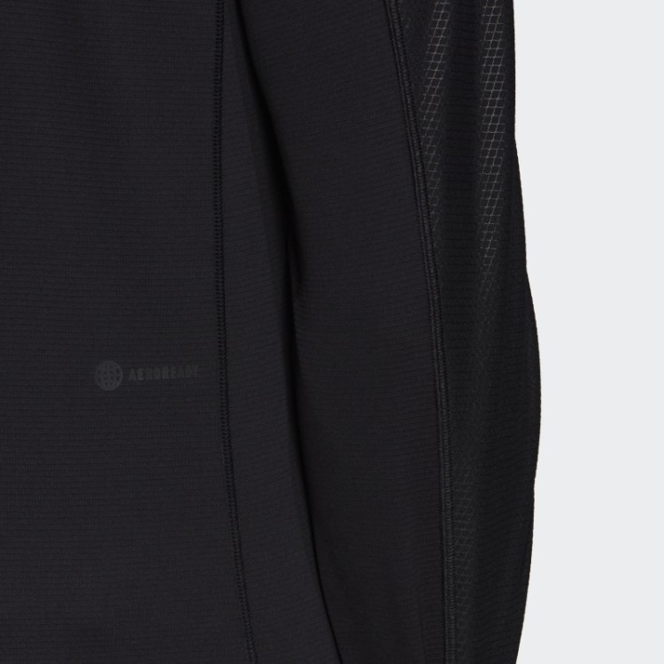 Adidas Blusa De Treino Preta Manga Longa Revestida Em Pu