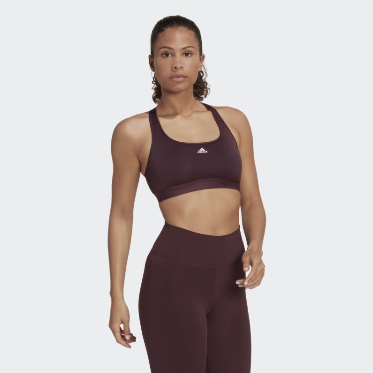Sutiã De Treinamento De Suporte Médio Marrom Powerreact Adidas