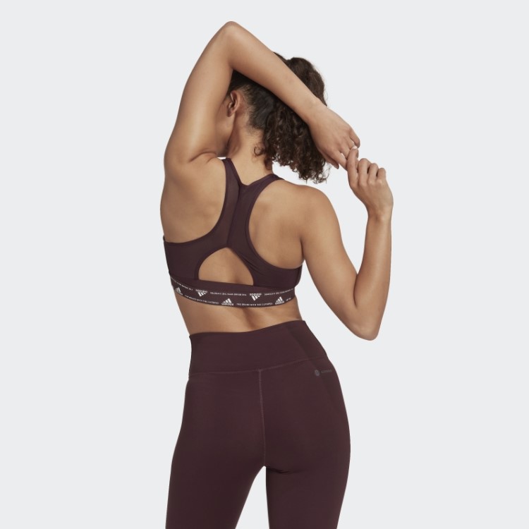 Sutiã De Treinamento De Suporte Médio Marrom Powerreact Adidas
