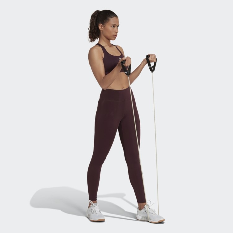 Sutiã De Treinamento De Suporte Médio Marrom Powerreact Adidas