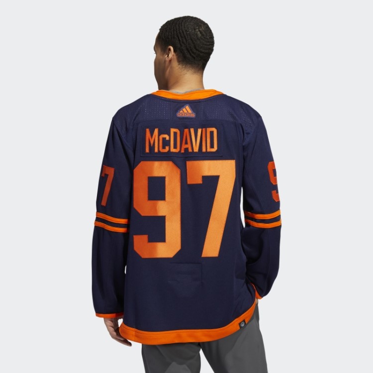 Adidas Navy 09 Ccm-sld Oilers Mcdavid Terceira Camisa Autêntica