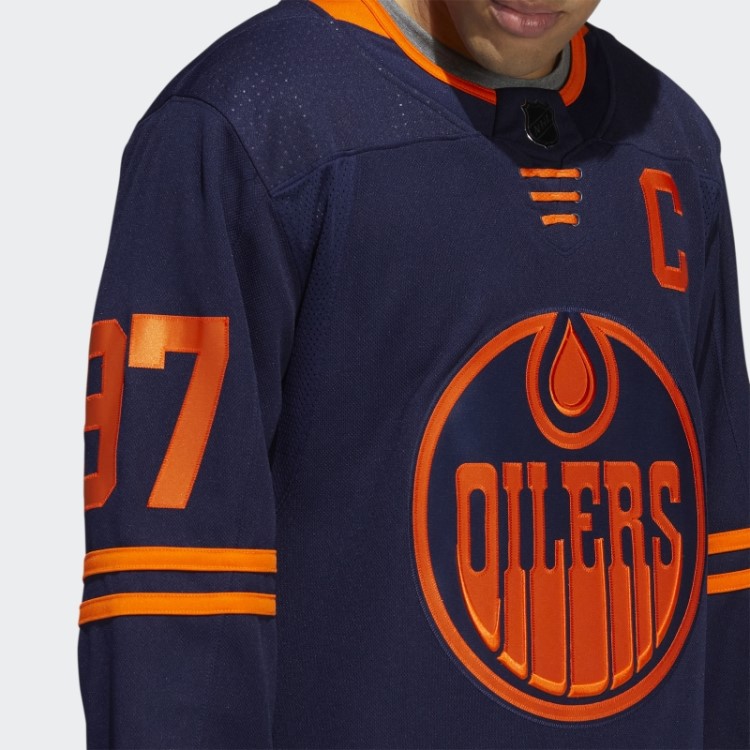 Adidas Navy 09 Ccm-sld Oilers Mcdavid Terceira Camisa Autêntica