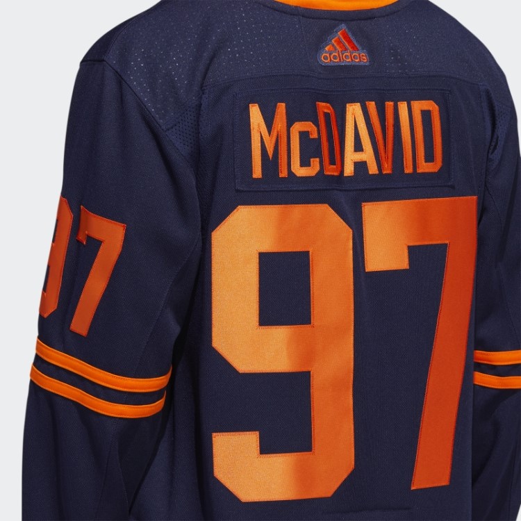 Adidas Navy 09 Ccm-sld Oilers Mcdavid Terceira Camisa Autêntica