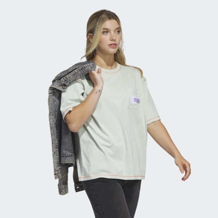 Camiseta Verde Com Bolso Para Namorado Adidas
