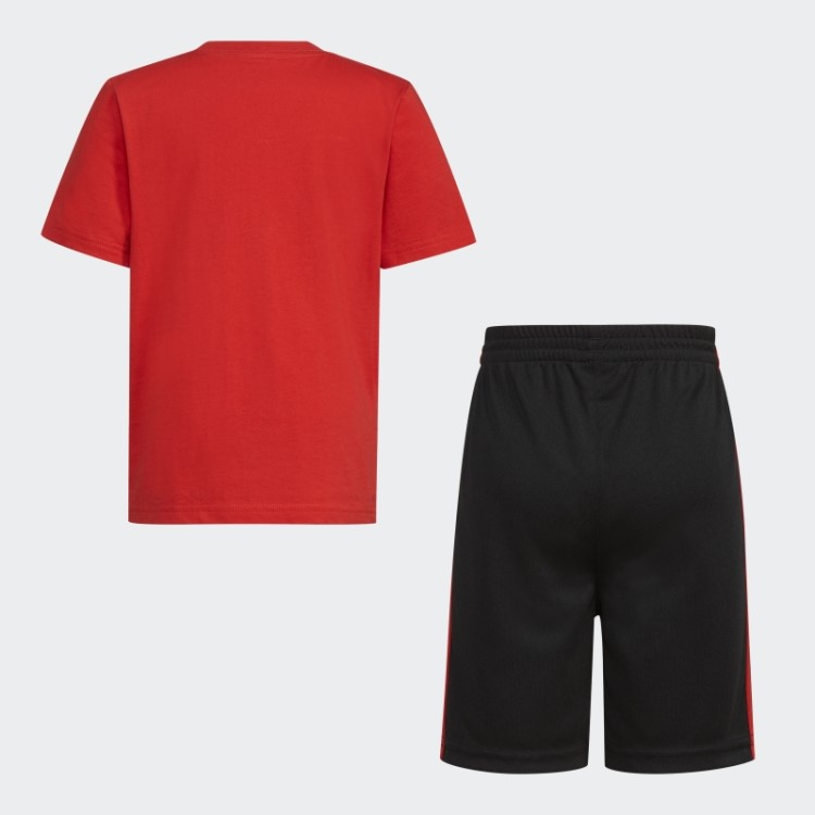 Camiseta Estampada Escarlate E Conjunto Curto Adidas