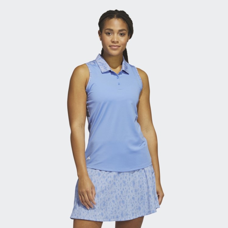 Camisa Polo De Golfe Sem Manga Azul Ultimate365 Adidas