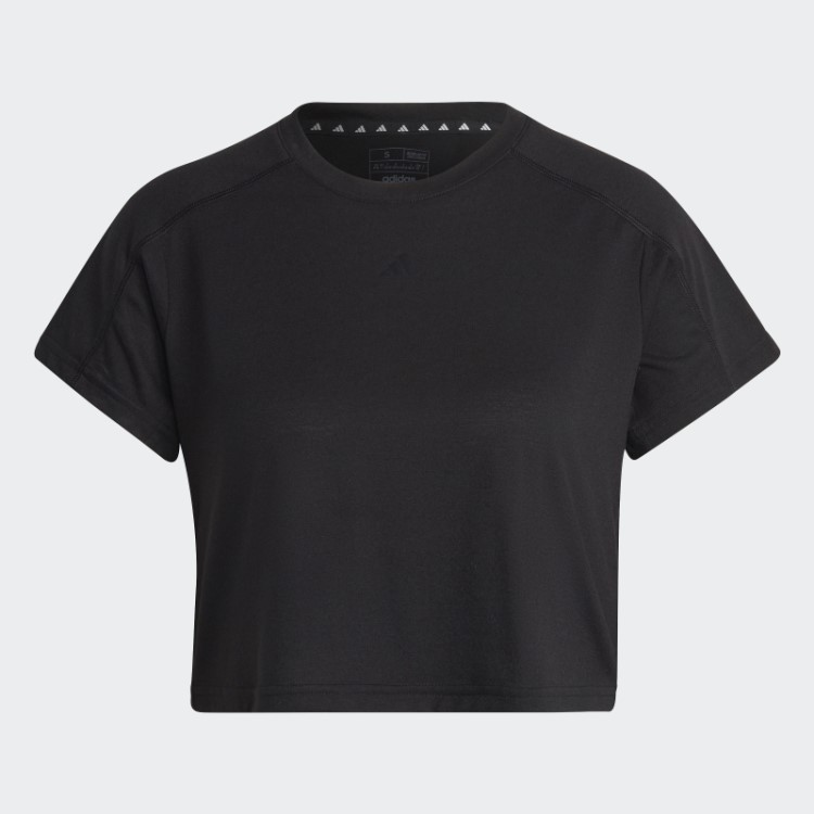 Camiseta Aeroready Train Essentials 3 Bar Logo Crop Adidas Preta