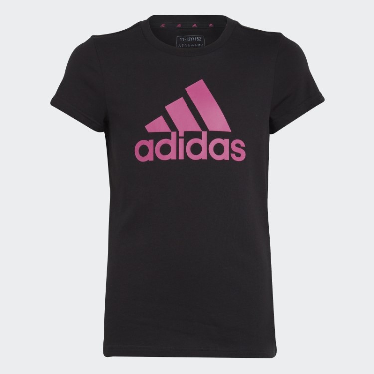 Essentials Camiseta De Algodão Com Logo Grande Adidas Preta