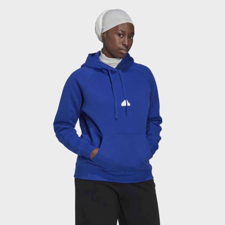 Moletom Com Capuz Oversized Azul Adidas