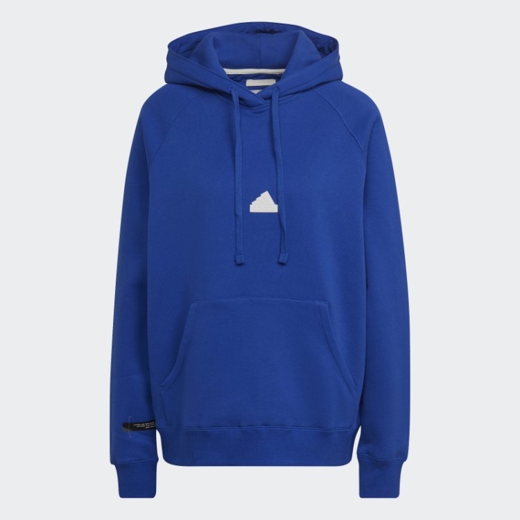 Moletom Com Capuz Oversized Azul Adidas