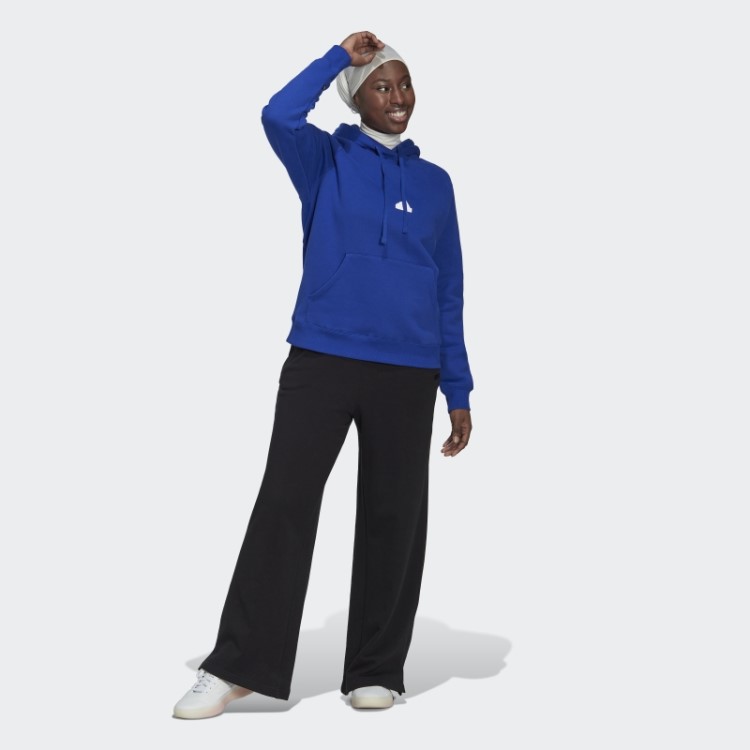 Moletom Oversized Com Capuz Azul Adidas