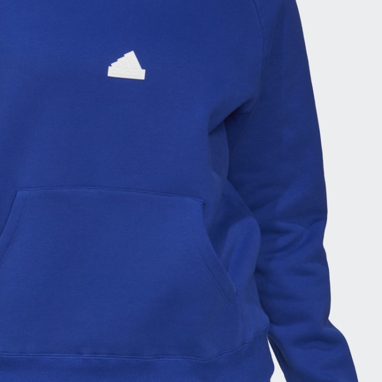 Moletom Oversized Com Capuz Azul Adidas