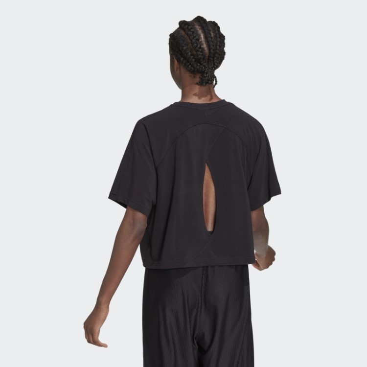 Camiseta Preta Adidas Aeroready Com Amarração Nas Costas
