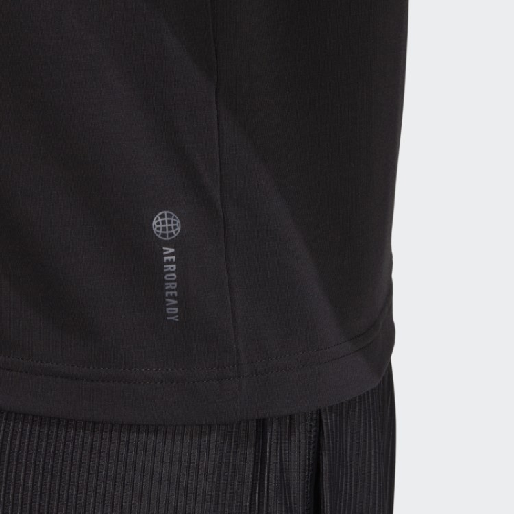 Camiseta Preta Adidas Aeroready Com Amarração Nas Costas