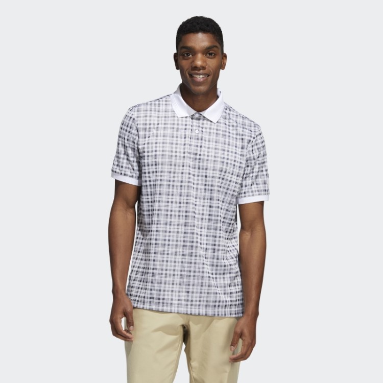 Camisa Polo Xadrez Adicross Branca Adidas