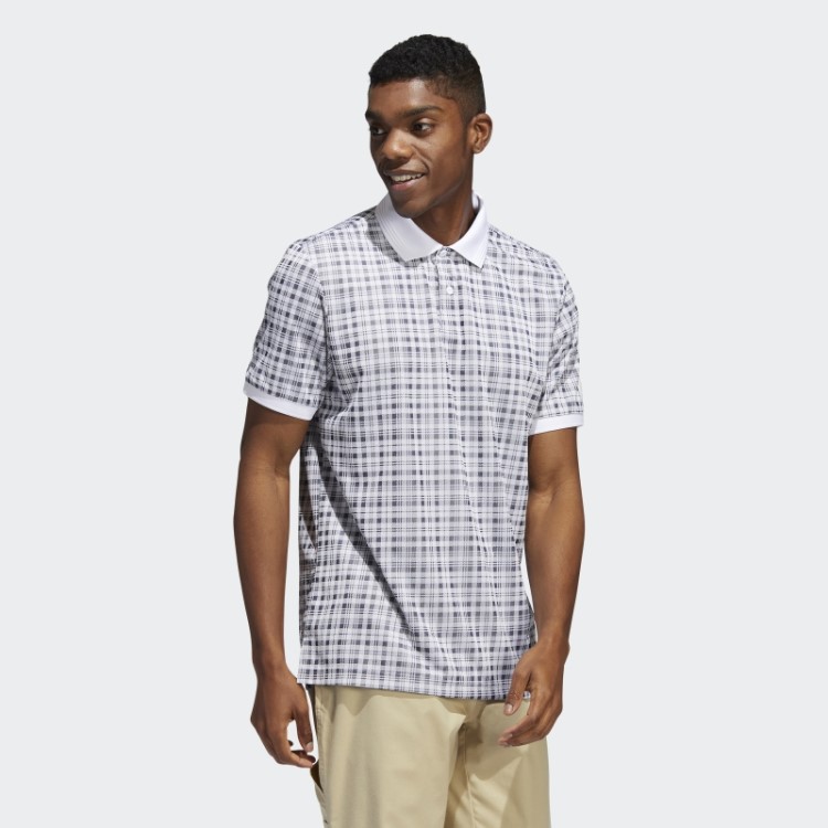 Camisa Polo Xadrez Adicross Branca Adidas