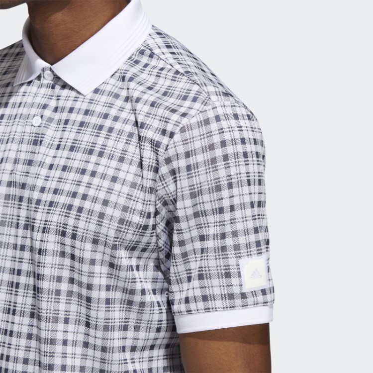 Camisa Polo Xadrez Adicross Branca Adidas