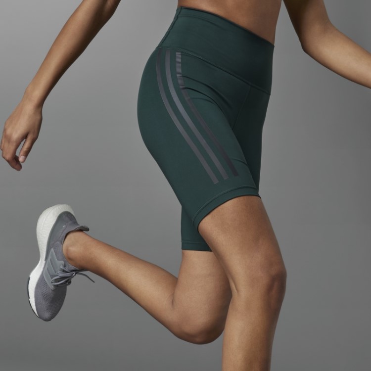 Optime Trainicons Leggings De Bicicleta De 3 Listras Verde Adidas