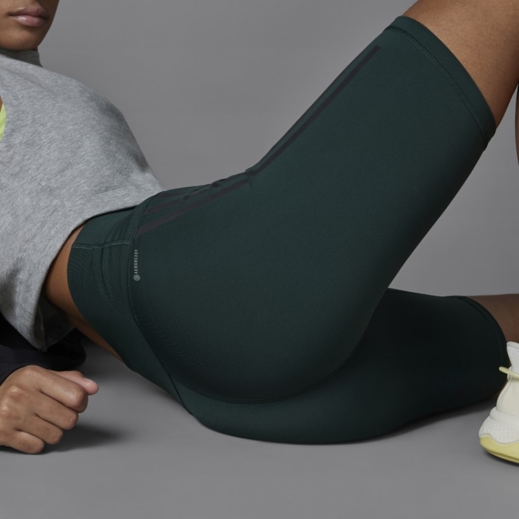 Optime Trainicons Leggings De Bicicleta De 3 Listras Verde Adidas