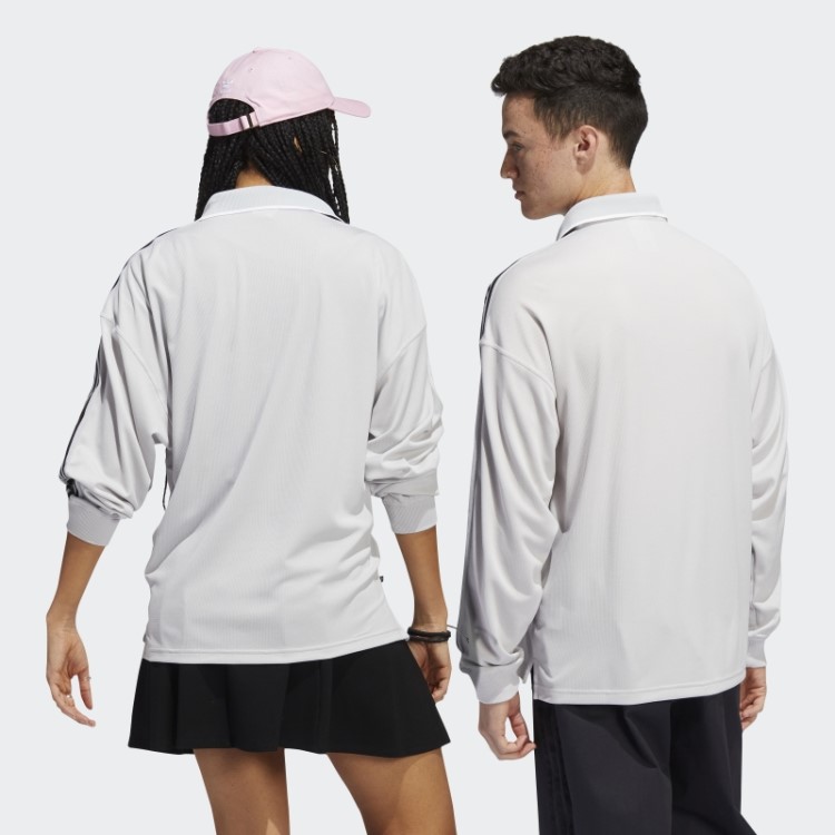 Camisa Polo Manga Longa (gênero Neutro) Cinza Adidas