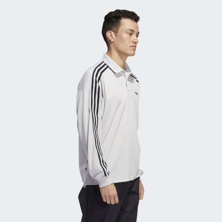 Camisa Polo Manga Longa (gênero Neutro) Cinza Adidas
