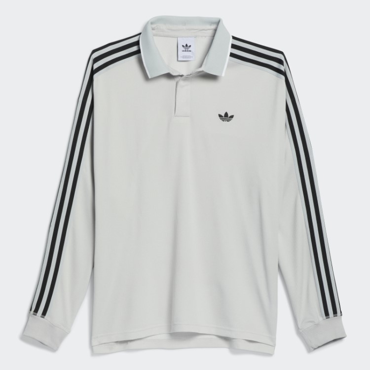 Camisa Polo Manga Longa (gênero Neutro) Cinza Adidas