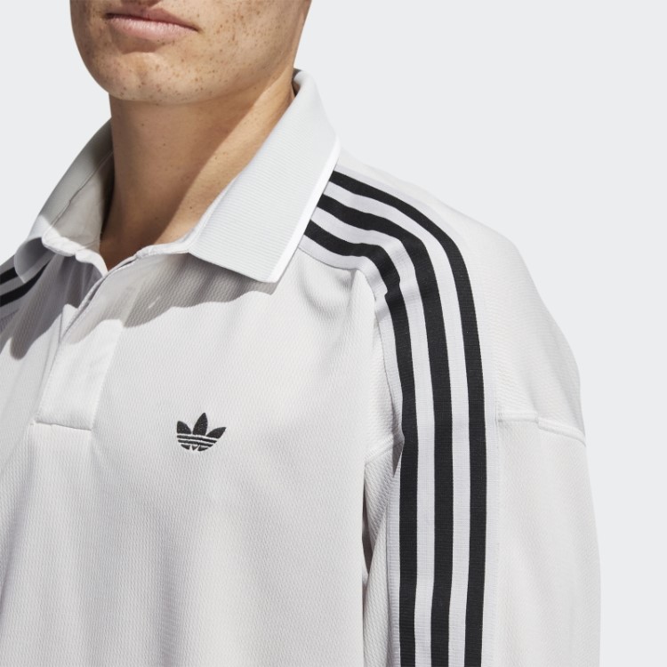 Camisa Polo Manga Longa (gênero Neutro) Cinza Adidas