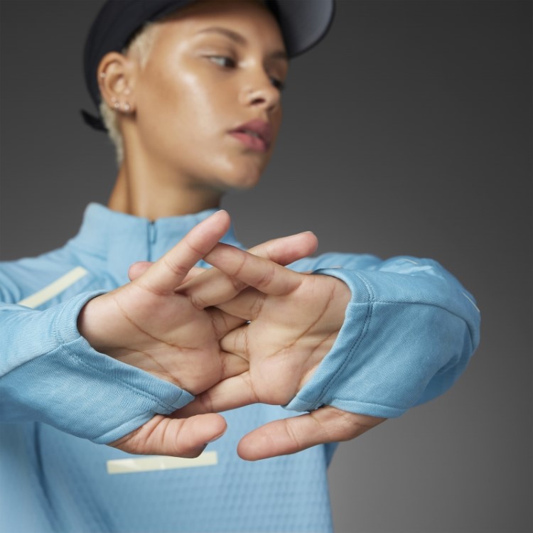 Reflect At Night X-city Top De Manga Comprida Adidas Blue Fashion