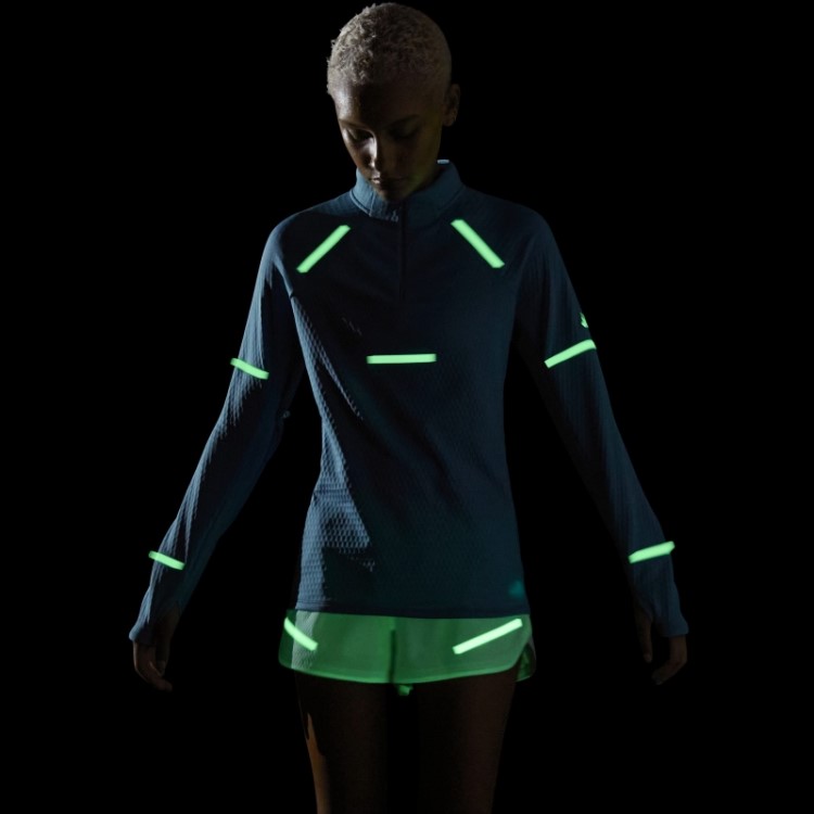 Reflect At Night X-city Top De Corrida De Manga Comprida Azul Adidas
