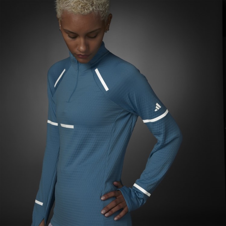 Reflect At Night X-city Top De Corrida De Manga Comprida Azul Adidas