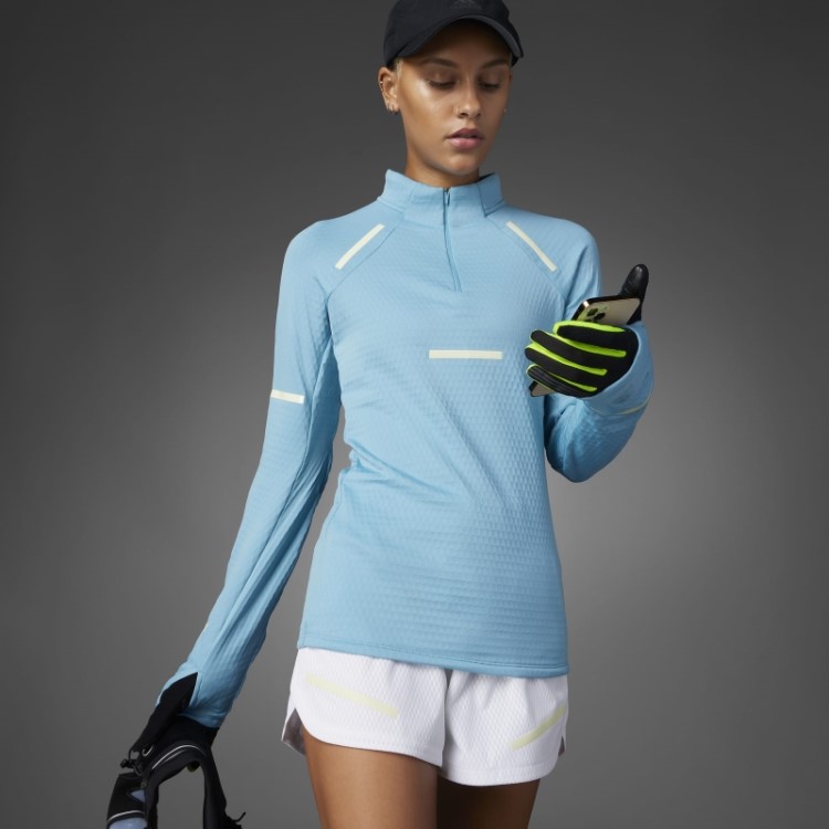 Reflect At Night X-city Top De Corrida De Manga Comprida Azul Adidas