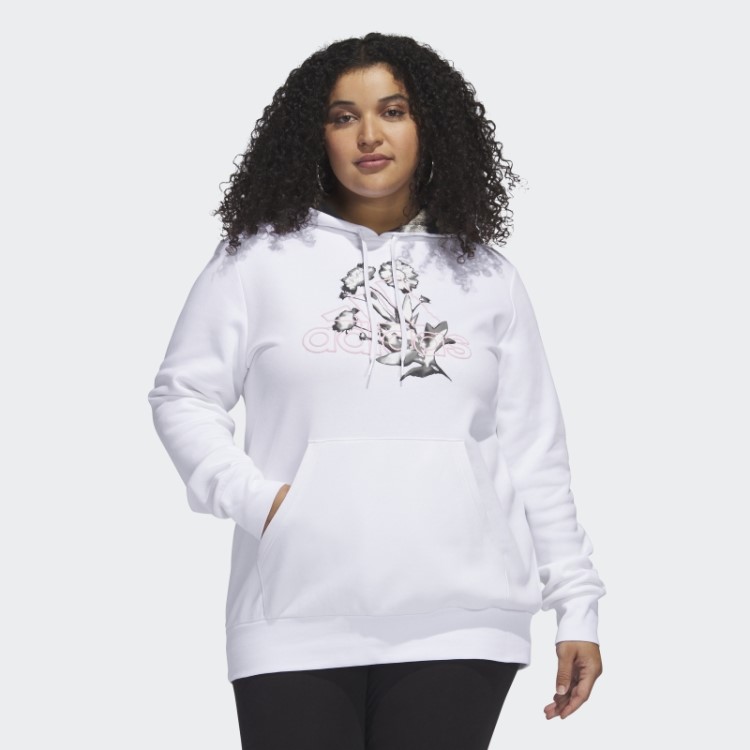 Moletom Com Capuz Bloom (tamanho Grande) Branco Adidas