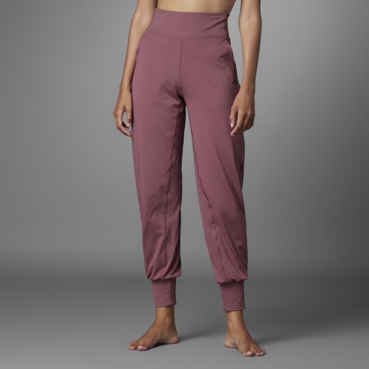 Calça De Ioga Adidas Borgonha Autêntica