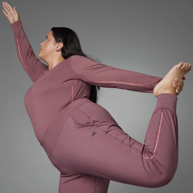 Calça De Ioga Adidas Borgonha Autêntica
