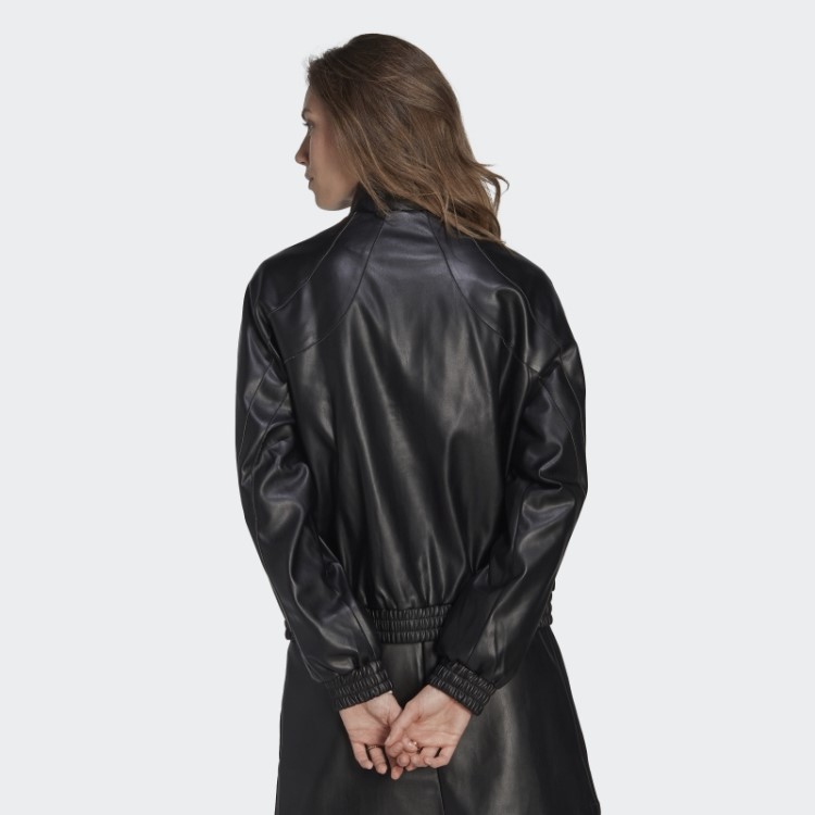 Jaqueta De Couro Sintético Adicolor Trefoil Preto Adidas
