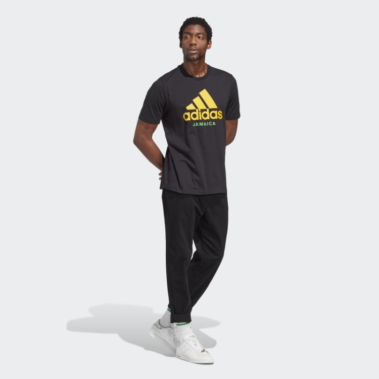 Camiseta Preta Adidas Com Estampa Jamaica