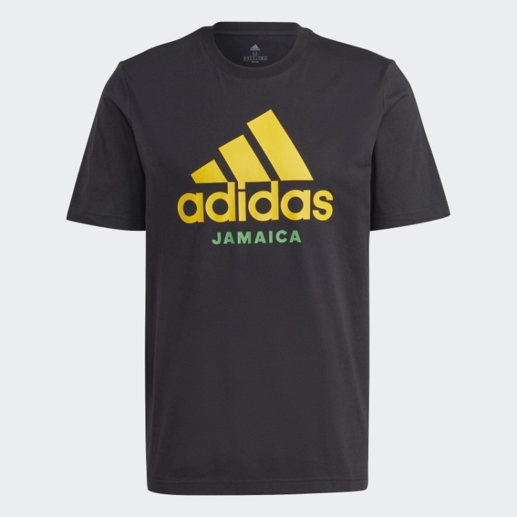 Camiseta Preta Adidas Com Estampa Jamaica