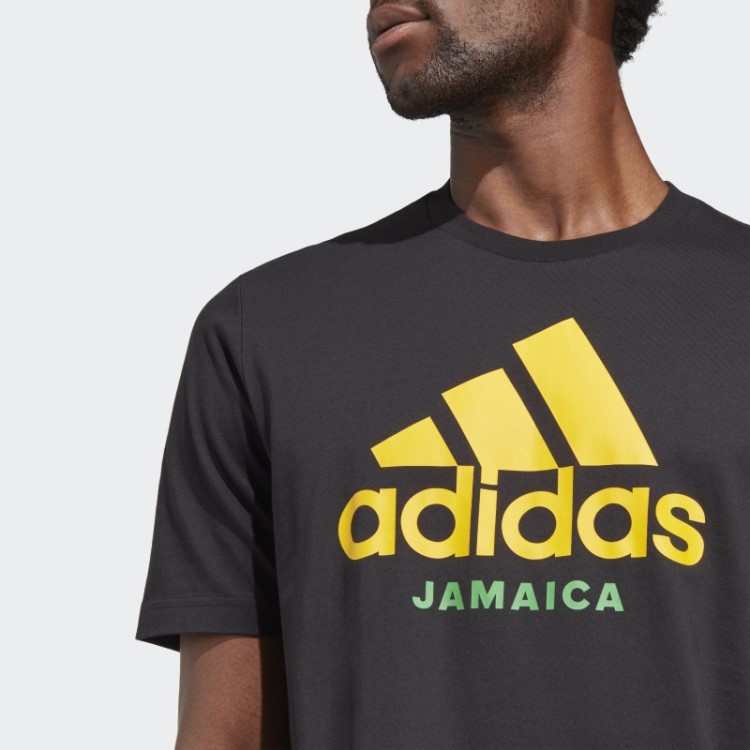 Camiseta Preta Adidas Com Estampa Jamaica