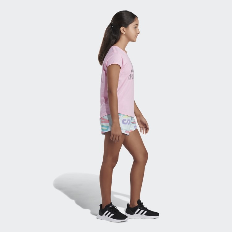 Short Tecido Adidas Com Estampa Allover Ice Mint