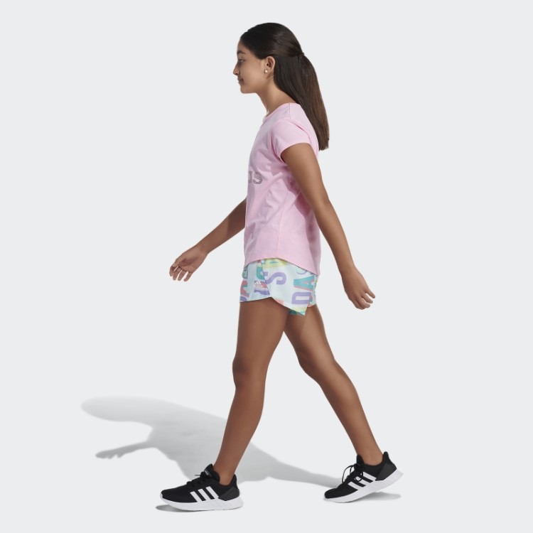 Short Tecido Adidas Com Estampa Allover Ice Mint
