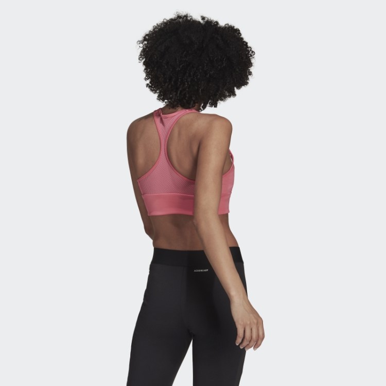 Sutiã Esportivo Acolchoado Com Logo Adidas Rose Tone Aeroready Designed 2 Move