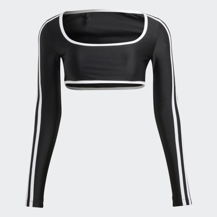 Body Preto Manga Longa Adidas
