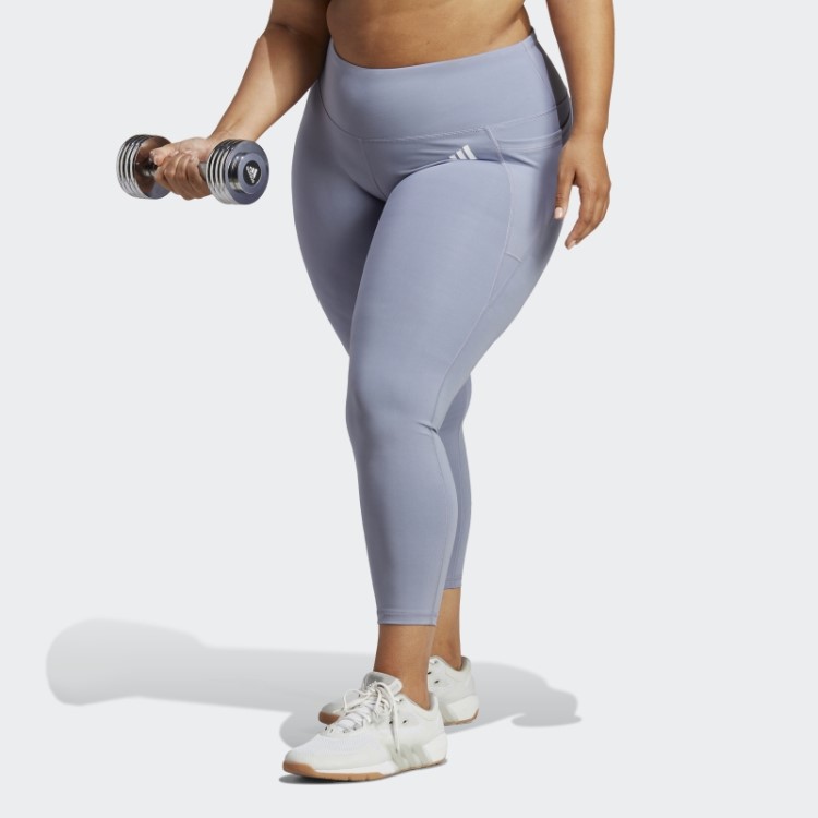 Legging Optime Stash Pocket Training 7/8 (tamanho Grande) Adidas Violeta Prateado