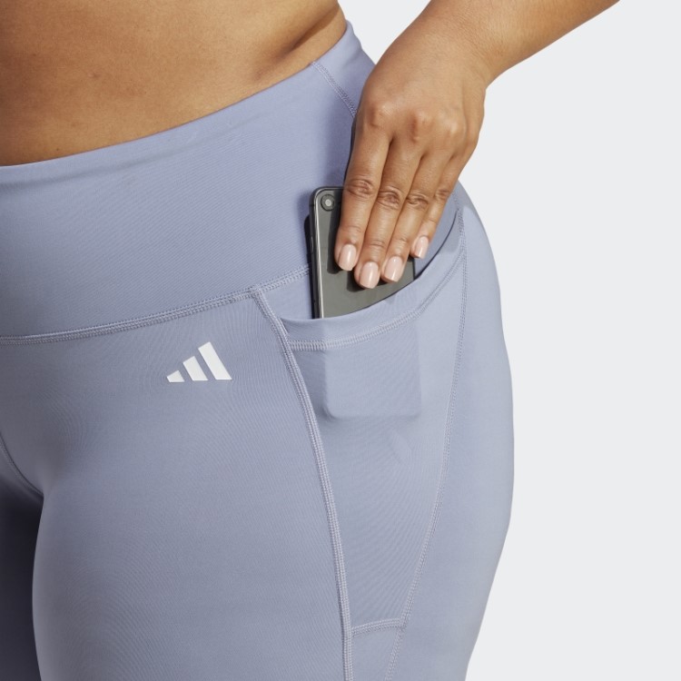 Legging Optime Stash Pocket Training 7/8 (tamanho Grande) Adidas Violeta Prateado