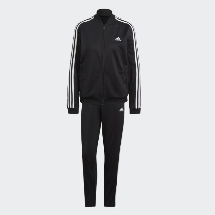 Fato De Treino Com As 3 Riscas Essentials Preto Adidas