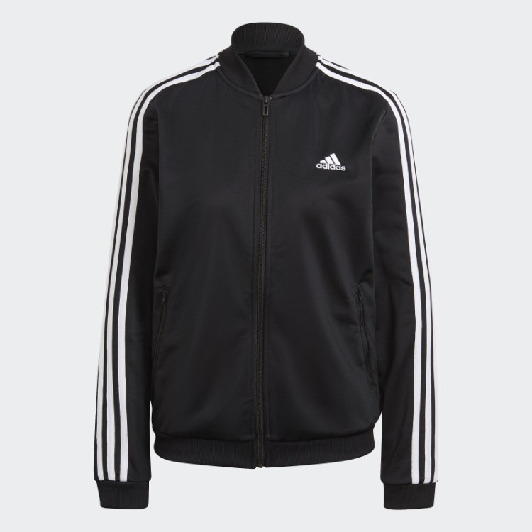 Fato De Treino Adidas Black Essentials Com As 3 Riscas